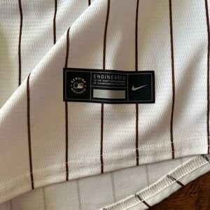 Nike White Jersey with Brown Stripes